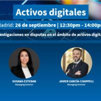 Investigaciones en disputas en el ámbito de activos digitales, Madrid 26/09